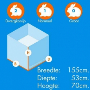 Konijnenhok Manou Antraciet 155cm