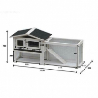 Konijnenhok Manou Antraciet 155cm